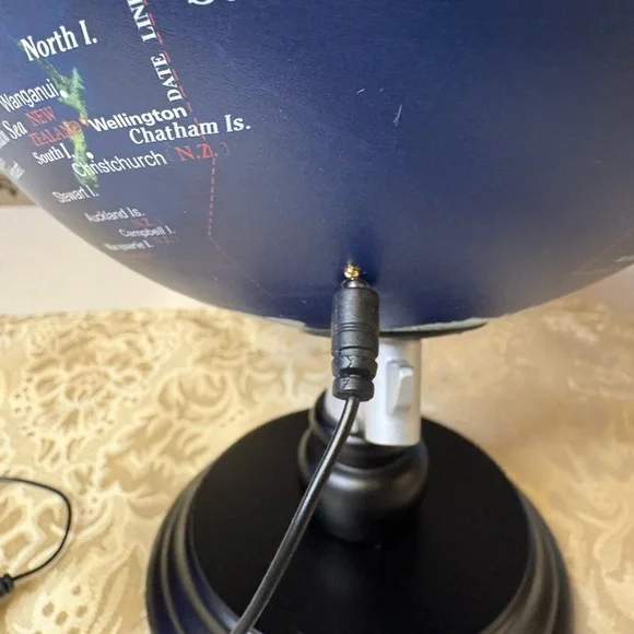 Illuminated Blue Globe with Black Base World Globe Educational Geography Globe - Picture 7 of 10